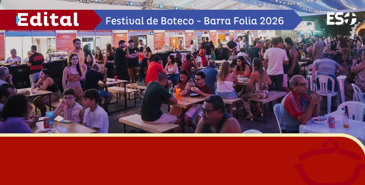Edital para o “Festival de Boteco - Barra Folia 2026” em Conceição da Barra é oficialmente publicado; inscrições começam dia 14 de janeiro